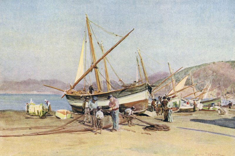 Strand, Sestri Levante door Walter Frederick Roofe Tyndale
