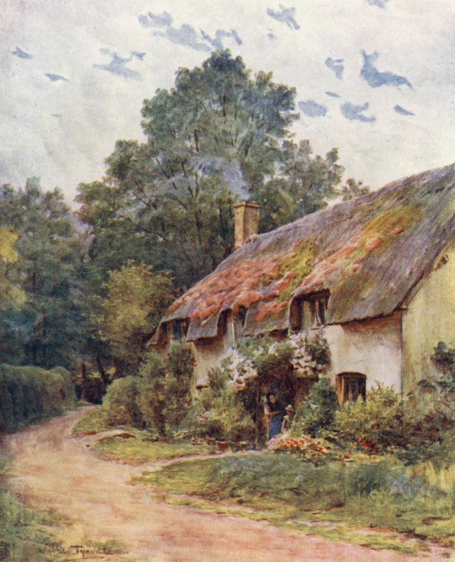 Wessex: Een typische Wessex-cottage door Walter Frederick Roofe Tyndale