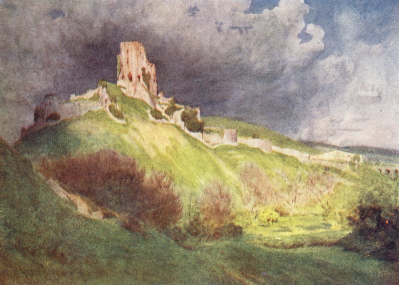 Wessex: Corfe Castle, Het "Corvesgate Castle" van The Hand of Ethelberta door Walter Frederick Roofe Tyndale