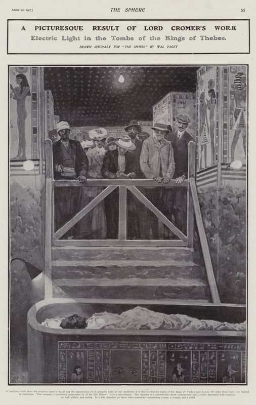 Elektrisch licht in de graven van de koningen van Thebe door Walter Paget