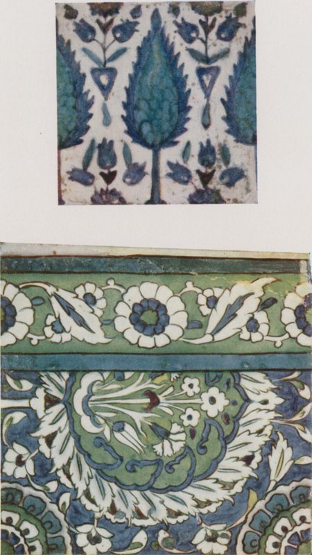Syrische Tegel, XVIIIe eeuw, uit een Damascus Moskee, Syrische Tegel, XVIe of XVIIe eeuw, uit een Damascus Moskee door Walter Spencer Stanhope Tyrwhitt