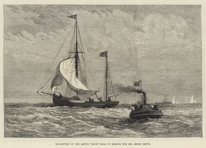 Vertrek van het Arctische Jacht Kara om te zoeken naar de heer Leigh Smith door Walter William May