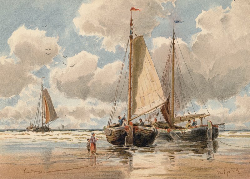 Nederlandse Anjers bij Laag Water door Walter William May