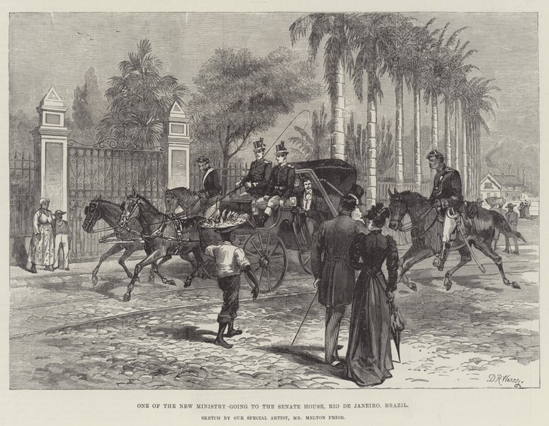 Een van de nieuwe ministers gaat naar het Senaatshuis, Rio de Janeiro, Brazilië door Warry