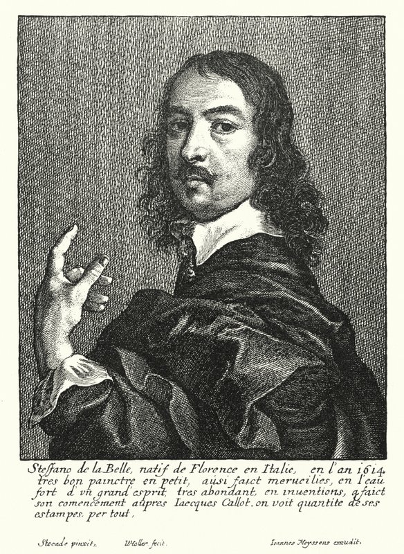 Stefano della Bella, Italiaanse tekenaar en graveur door Wenceslaus (after) Hollar