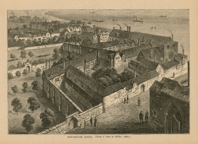 Luchtfoto van Winchester House door Wenceslaus Hollar