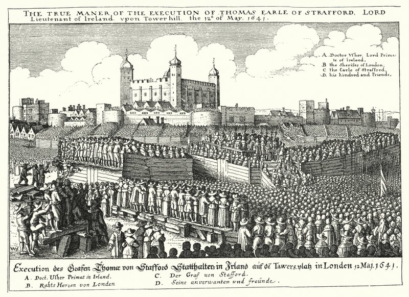 De Executie van Thomas Wentworth, 1e Graaf van Strafford, 1641 door Wenceslaus Hollar