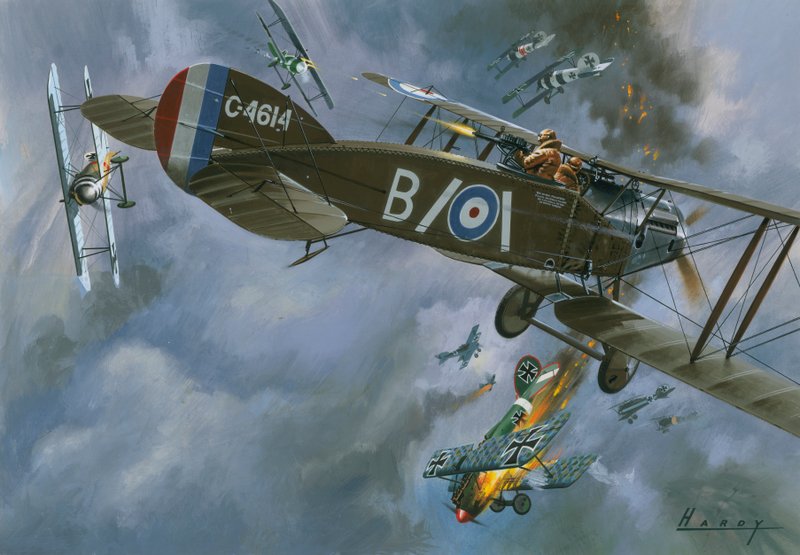 Vliegtuigen in luchtgevecht door Wilf (20th century) Hardy
