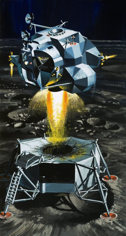 Hoe de maanlander een raket wordt die astronauten van het maanoppervlak kan blazen door Wilf (20th century) Hardy