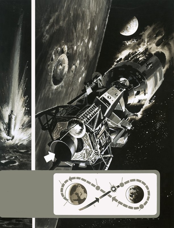 De Apollo 13-missie door Wilf (20th century) Hardy