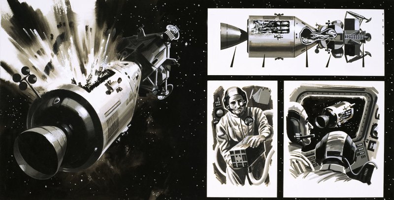 De Apollo 13-missie door Wilf (20th century) Hardy