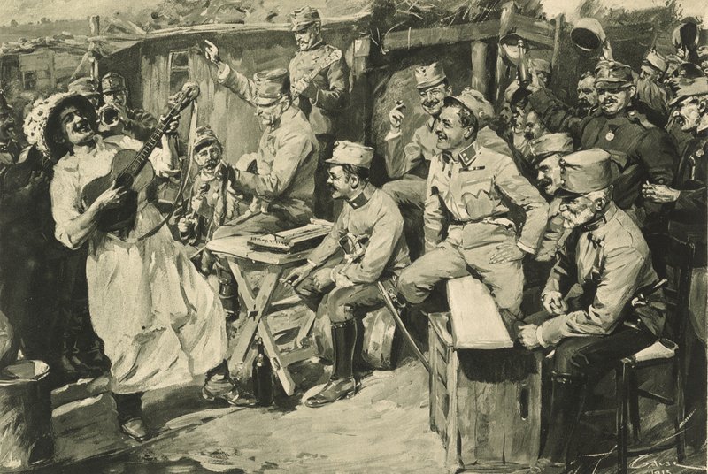 Weense humor in een kamp van reservisten in de Karpaten door Wilhelm Gause
