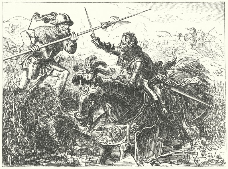 Dood van Karel de Stoute, hertog van Bourgondië, in de Slag bij Nancy door Wilhelm Camphausen