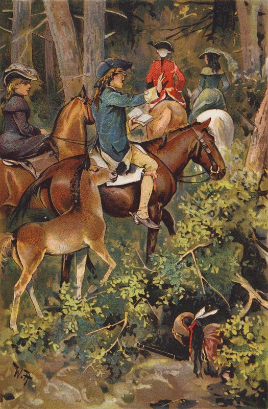 Scène uit De Laatste der Mohikanen, door James Fenimore Cooper door Wilhelm Hoffmann