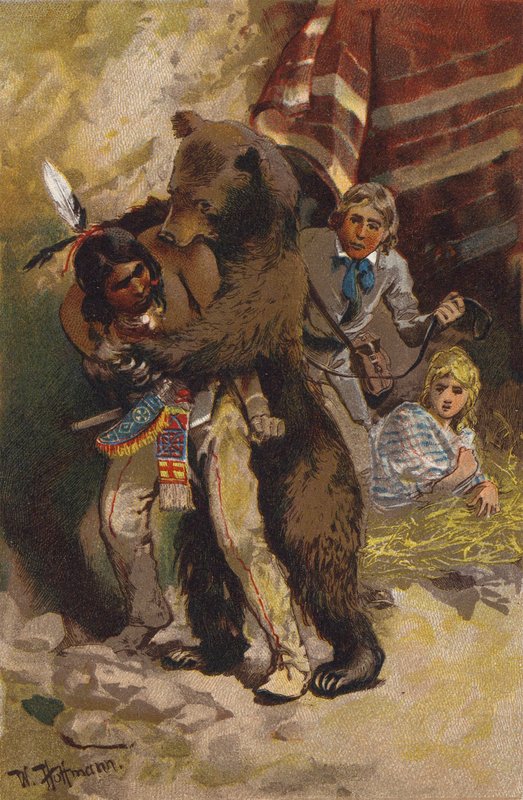 Scène uit De Laatste der Mohikanen, door James Fenimore Cooper door Wilhelm Hoffmann