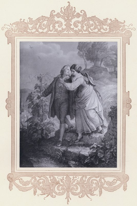 Hermann en Dorothea (litho) door Wilhelm von (after) Kaulbach