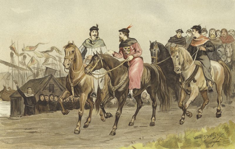 Floris V, Graaf van Holland, en Gijsbrecht IV van Amstel, 26 juli 1274 door Willem II Steelink