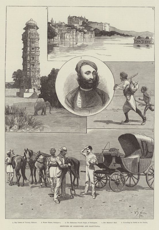Schetsen van Oodeypore en Rajputana door William Barnes Wollen
