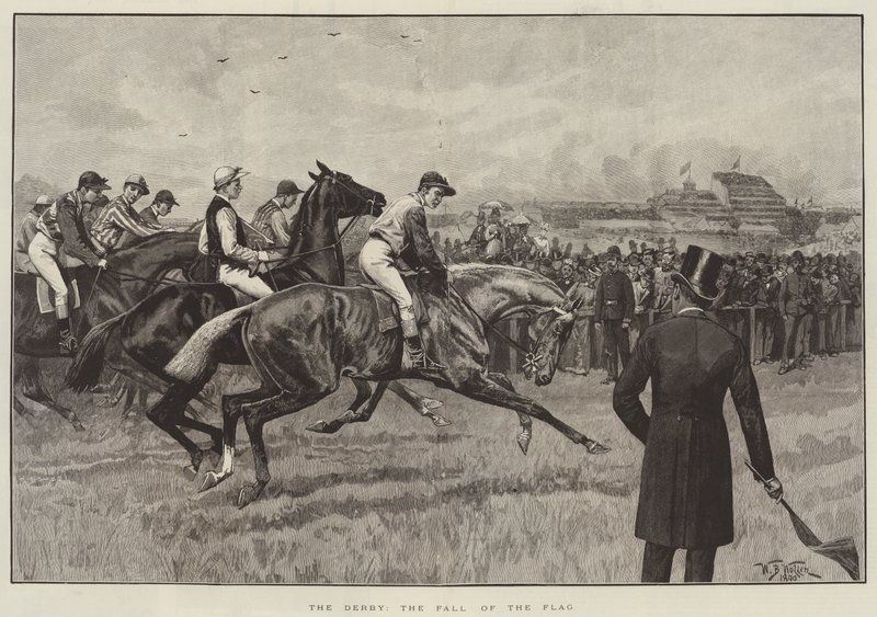 De Derby, de val van de vlag door William Barnes Wollen