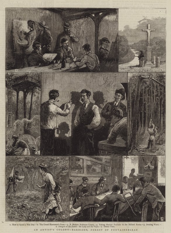 Een Kunstenaarskolonie, Barbizon, Bos van Fontainebleau door William Bazett Murray