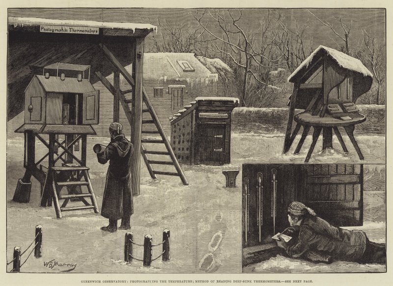 Greenwich Observatorium, fotograferen van de Temperatuur; Methode van het Lezen van Diepgezette Thermometers door William Bazett Murray