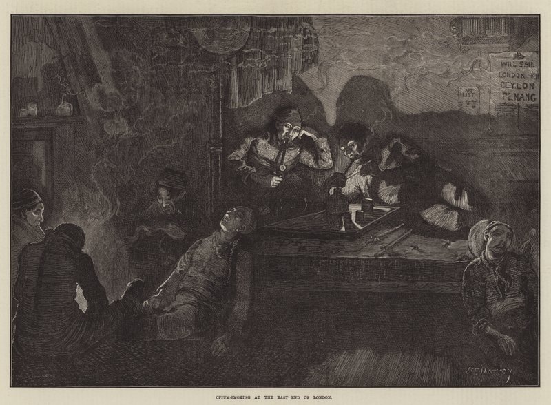 Opium roken in het oosten van Londen door William Bazett Murray