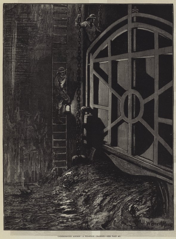 Ondergronds Londen, een Penstock Kamer door William Bazett Murray