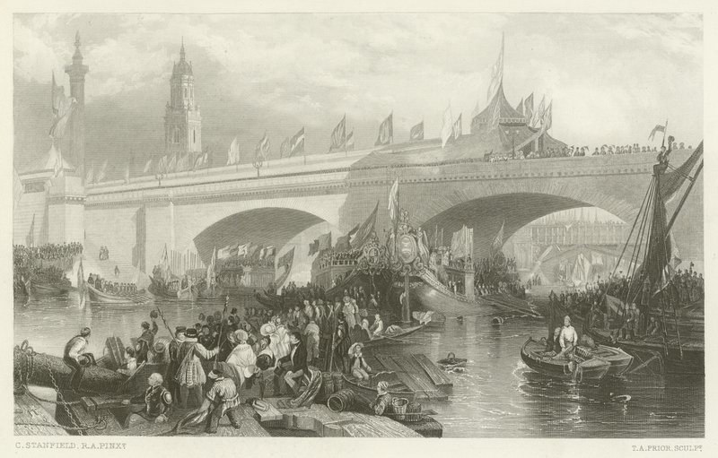 De opening van de nieuwe London Bridge door Clarkson Frederick Stanfield