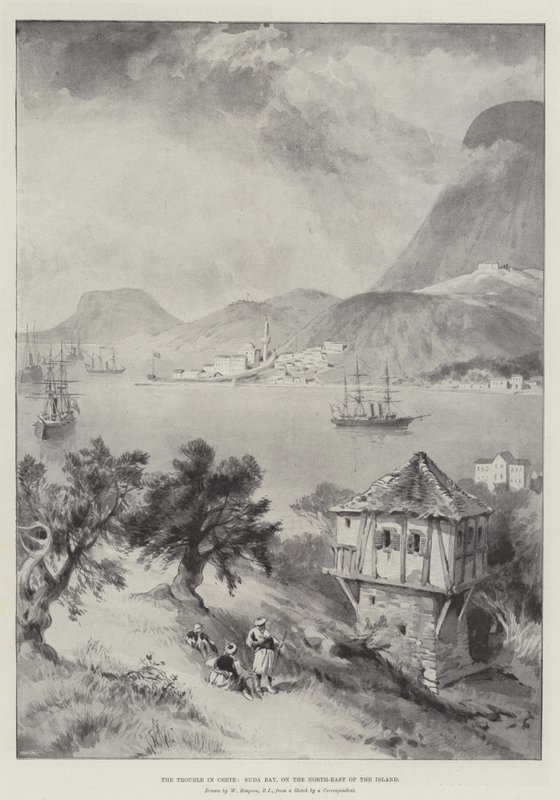 De problemen op Kreta, Suda Bay, in het noordoosten van het eiland door William Crimea Simpson