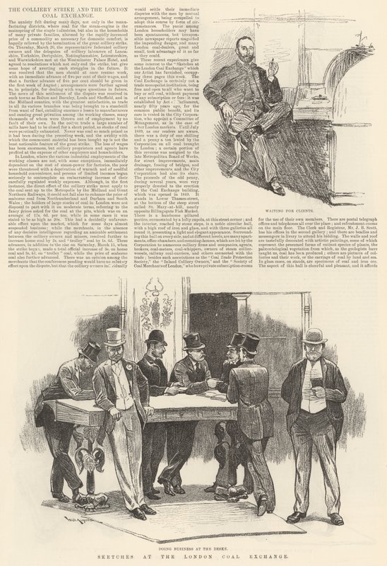 Schetsen bij de London Coal Exchange door William Douglas Almond