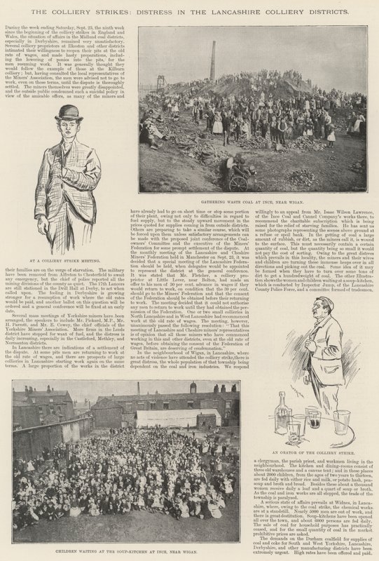 De mijnstakingen, ellende in de mijnstreken van Lancashire door William Douglas Almond