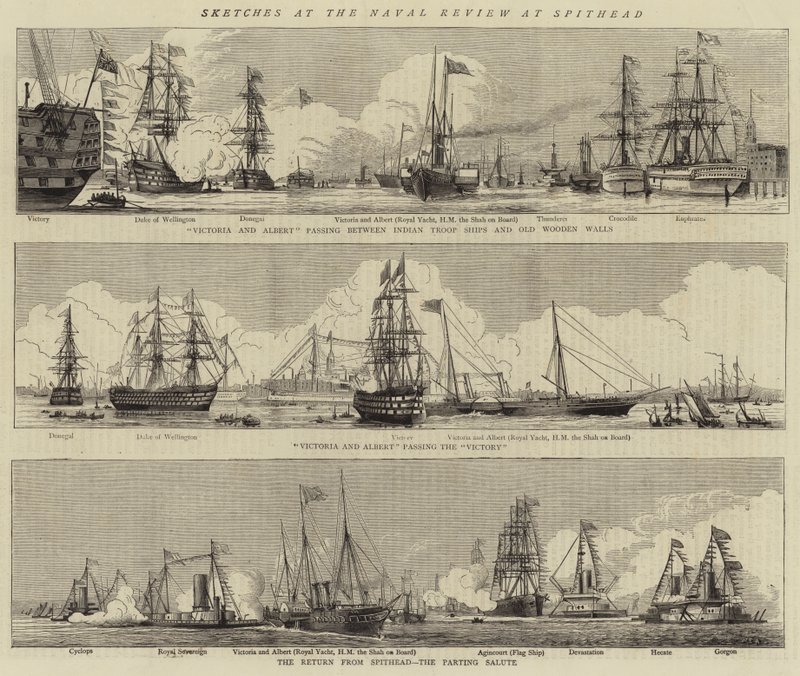 Schetsen bij de Marine Review bij Spithead door William Edward Atkins