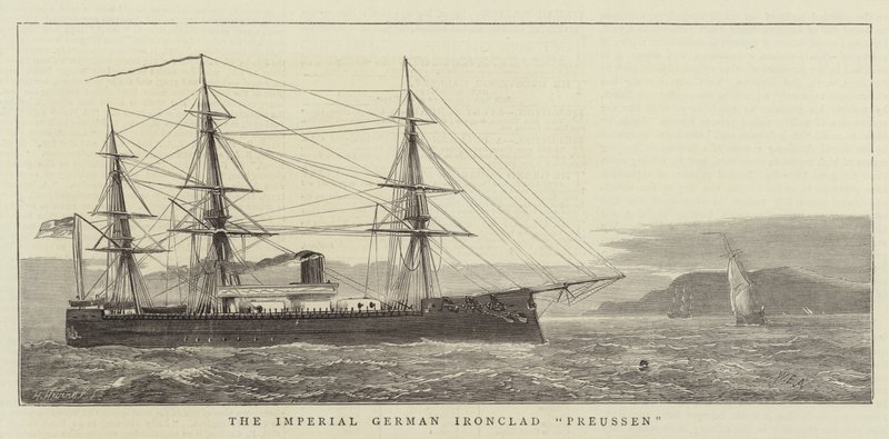 De Keizerlijke Duitse Pantserkruiser Preussen door William Edward Atkins