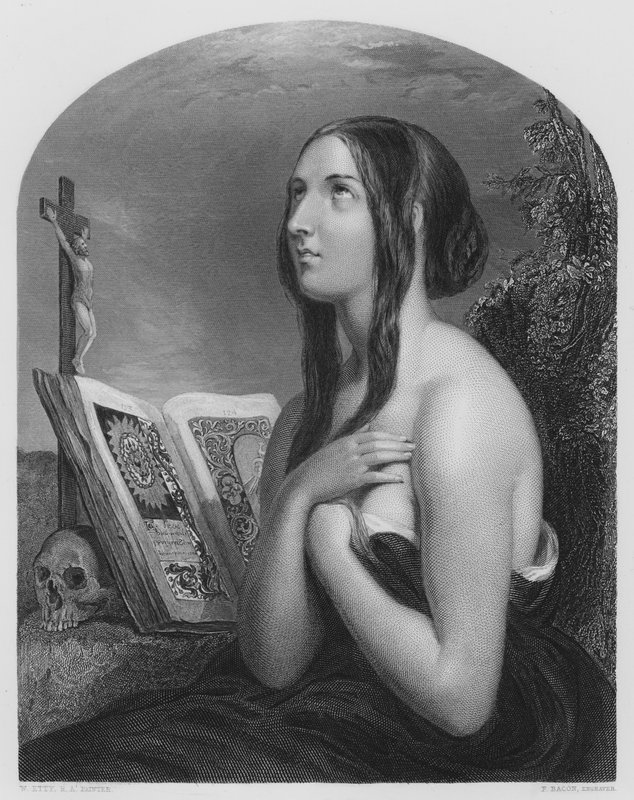 De Berouwvolle, van het schilderij in de Vernon Gallery door William Etty