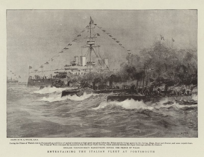 Het Vermaken van de Italiaanse Vloot in Portsmouth door William Lionel Wyllie