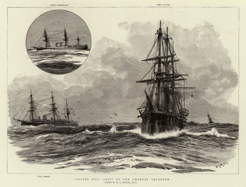 Uitgevaren schepen van het Kanaalsquadron door William Lionel Wyllie