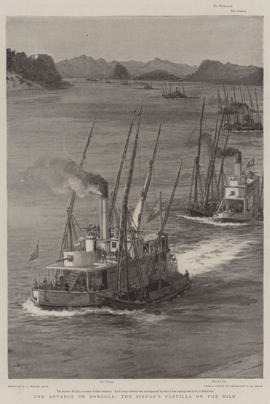 De Opmars naar Dongola, de Vloot van de Sirdar op de Nijl door William Lionel Wyllie