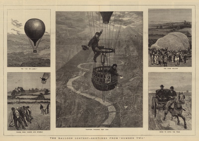 De ballonwedstrijd, schetsen van nummer twee door William Lionel Wyllie