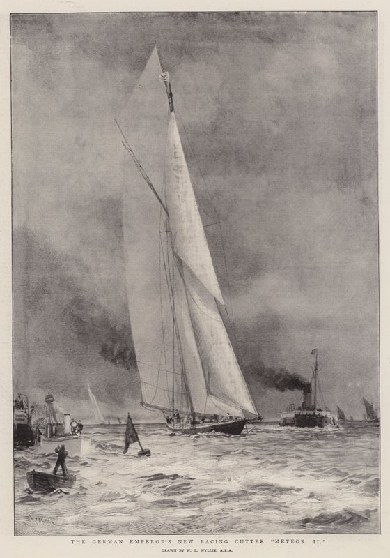 De Nieuwe Race Cutter Meteor II van de Duitse Keizer door William Lionel Wyllie
