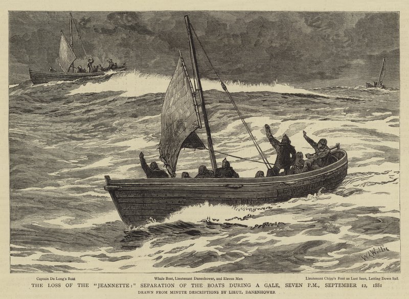 Het Verlies van de Jeannette, Scheiding van de Boten tijdens een Storm, Zeven uur 