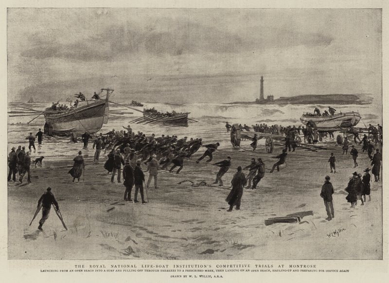 De competitieve proeven van de Royal National Life-Boat Institution in Montrose door William Lionel Wyllie