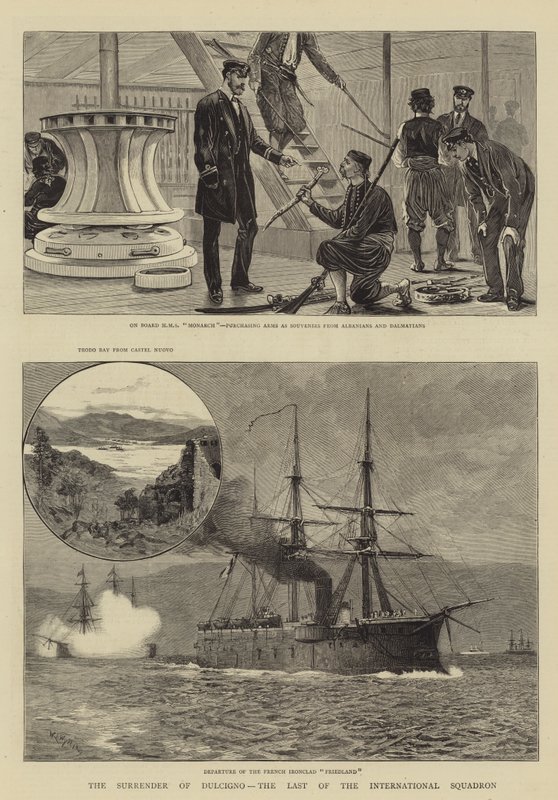 De Overgave van Dulcigno, de Laatste van het Internationale Eskader door William Lionel Wyllie