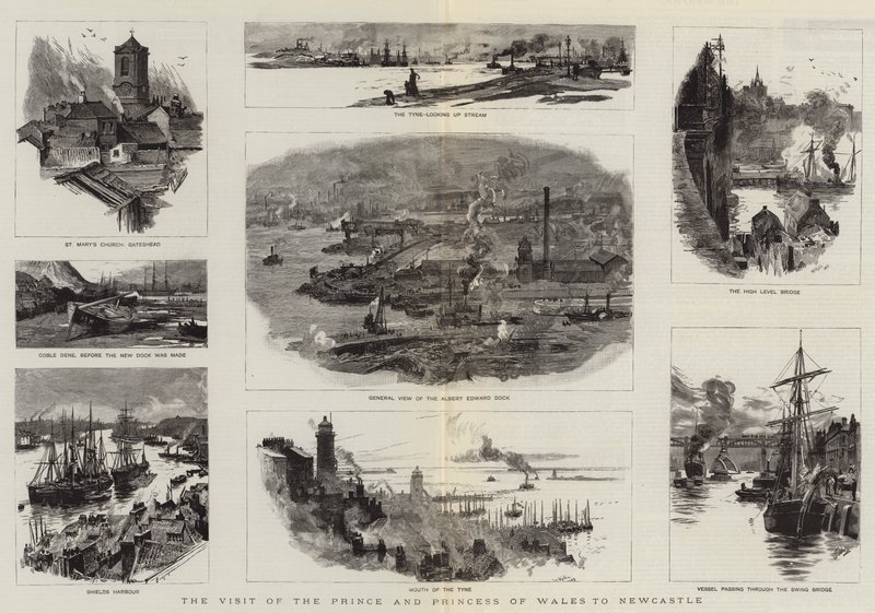 Het bezoek van de Prins en Prinses van Wales aan Newcastle door William Lionel Wyllie
