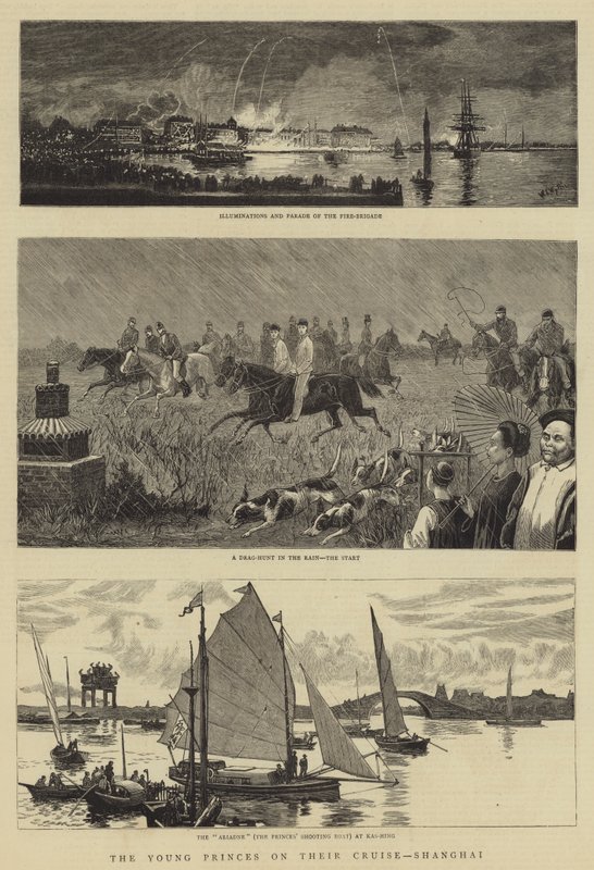 De Jonge Prinsen op hun Cruise, Shanghai door William Lionel Wyllie