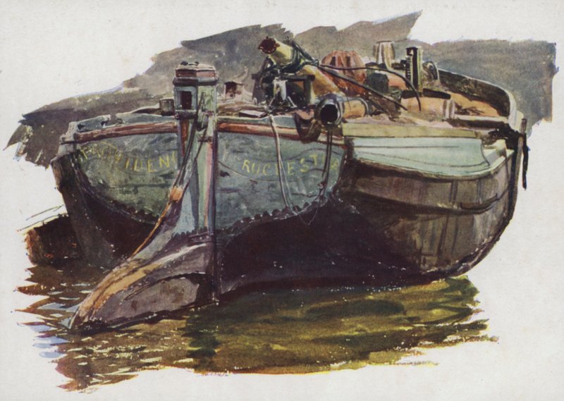 Een Thames of Medway Barge door William Lionel Wyllie