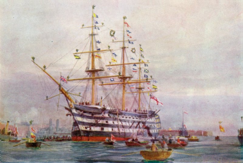 Een Trafalgar Jubileum door William Lionel Wyllie