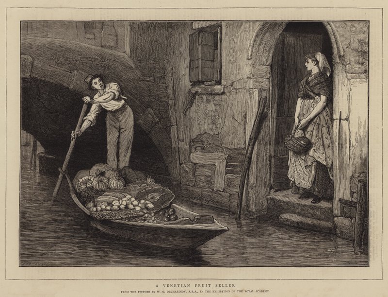 Een Venetiaanse Fruitverkoper door William Quiller Orchardson