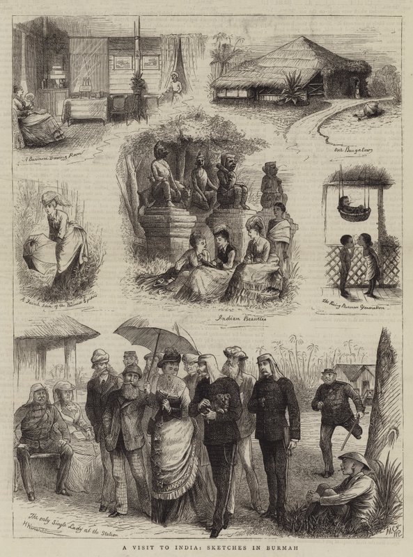 Een bezoek aan India, schetsen in Birma door William Ralston