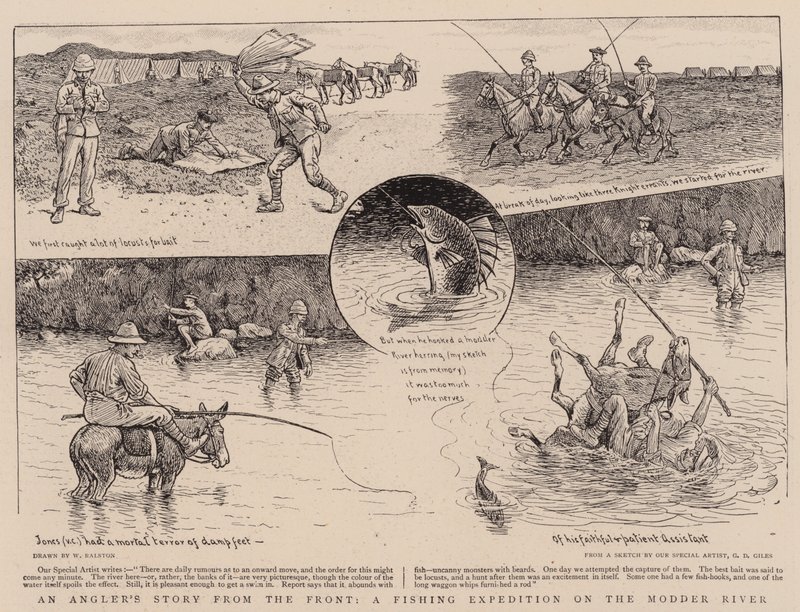 Een vissersverhaal van het front, een visexpeditie aan de Modderrivier door William Ralston