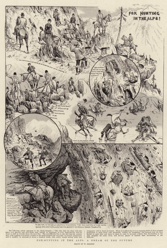 Vossenjacht in de Alpen, een droom van de toekomst door William Ralston